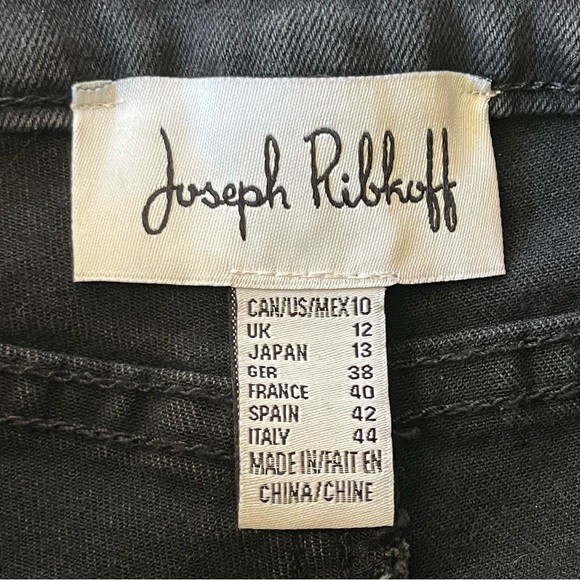Joseph Ribkoff Cropped Embellished Hem Laser Detail Black Denim Jean - Picture 4 of 13